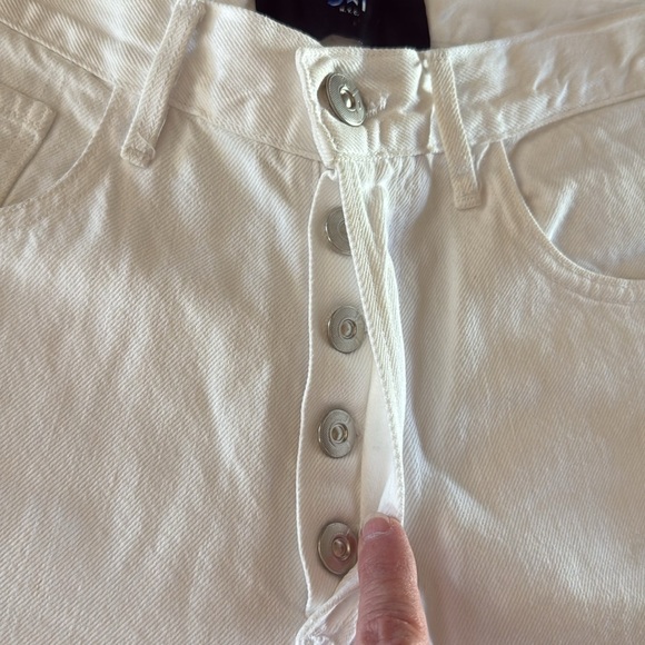 NWT 3 x 1 White Boyfriend Higher Ground Ripped Crop Jeans - Picture 9 of 12